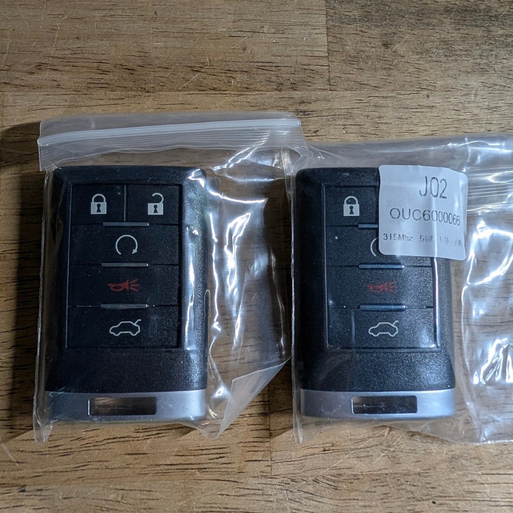 GM 2PCS Car Key Fob Keyless Entry Remote 315MHz OUC6000066 5 Button Black Silver